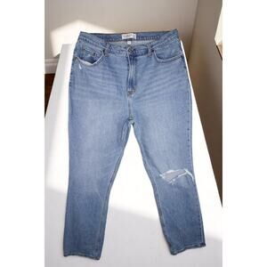 Abercrombie & Fitch 90’s Straight Ultra High Rise Curve Love Blue Jeans Size 33